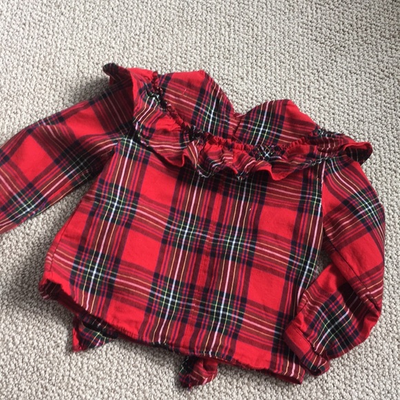 Plaid Zara Girl ruffle shirt - Picture 3 of 3